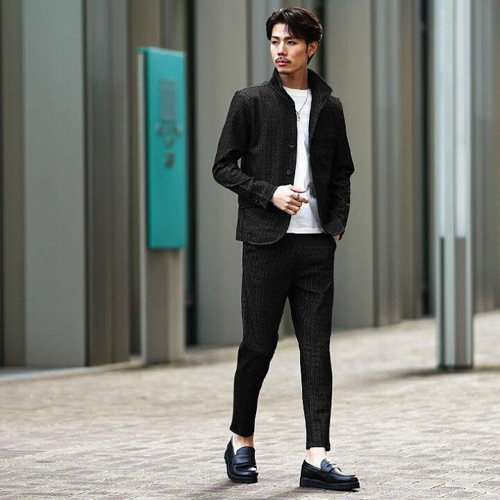 楽天市場】セットアップ メンズ ジャケット イタリアンカラー 