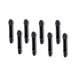 スポンジチップ 使い捨て アイシャドーブラシ メイクブラシ 化粧ツール 100本入り ダブル アイシャドウブラシ (ブラック)