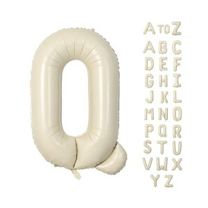 アルファベット レター バルーン Q 英語 文字 40インチ アルミ風船 大きい 組み合わせ 誕生日 バースデー 飾り付け イベント 記念日 パーティー 約90cm くすみホワイト