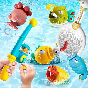 お風呂 おもちゃ 知育玩具 3歳4歳5歳6歳 魚釣り 水遊び ゲーム フィッシングゲーム プール 磁気釣り 釣り遊び プレイ 男の子 女の子 誕生日プレゼント クリスマス (7点セット)