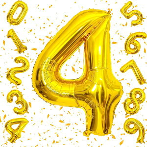 数字バルーン ゴルード アルミ風船 誕生日 40インチ ナンバー4 ハッピーバースデー 飾り付け 男の子 女の子 ギフト 記念日 お祝い パーティー 結婚式 披露宴