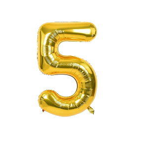 40インチ 大きい 数字 バルーン 5 金 ゴールド ナンバー バルーン 誕生日 数字 風船 約100cm ハッピーバースデー 前撮り 結婚式パーティー 記念日 ウェディング お祝い 飾り