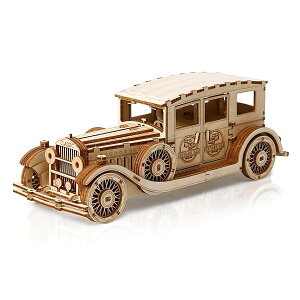 3D木製パズル 組み立て立体パズル クラシックカー 旧車 動くメカニカル クラフト手芸 DIY 機械式 おもちゃ 趣味 クリスマス バレンタインデー ヴィンテージ 装飾 自宅 インテリア 大人向け 14