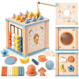 モンテッソーリ 玩具 1歳 おもちゃ 男の子 女の子 知育玩具 木のおもちゃ 1 2 3歳 誕生日プレゼント 知育時計 指先の知育 早期開発 指先訓練 子供おもちゃ 知育ボックス アクティビティキュー