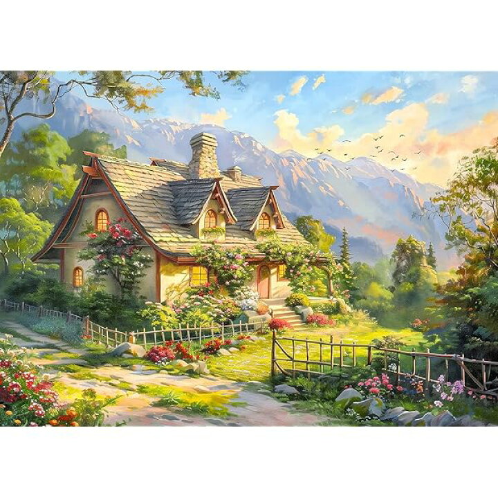 1000ピース ジグソーパズル 春日小屋 パズル 1000 風景 大人 森 景色 春 季節 レジャー ゆったり おしゃれ インテリア プレゼント 70 50cm ever-leaf