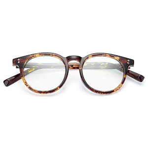 柔らかな印象 老眼鏡 レディース メンズ ブルーライトカット お洒落 人気 超薄型レンズ メガネ オシャレ 軽量 形状記憶 おしゃれ 丸型 TR90フレーム ブラウンデミ 度数:200