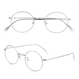 丸老眼鏡 おしゃれ老眼鏡レディース メンズ携帯 男女兼用 円形リーディンググラス ブルーライトカット メガネ 細かな作業 (2.5, ブラック)