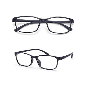 老眼鏡 メンズ レディース おしゃれ ブルーライトカット 超軽量 高機能レンズ フレーム メガネ 老眼鏡 柔軟素材 TR-90 コンパクトUVカット PCメガネ 専用ケース付き ブルー 度数:+1.0