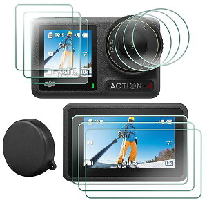 �����K���X�t�B����DJI Osmo Action 4�ɓK�p ���C����ʗp3�� + �T�u��ʗp3��+LED�ی�t�B����3�� DJI Action 4�t���ی�t�B���� ���� �d�x10H�A�h������A�w��h�~�A�C�A�h�~�A��U�h�~