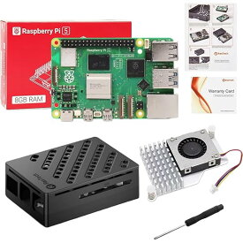 Raspberry Pi5 8GB Kit 技適を取得済み ラズベリーパイ5 8GBボード/ABS放熱ケース/アクティブクーラー/ドライバー ラズベリーパイ5セット