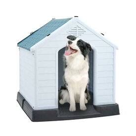 犬小屋 中小型犬用 犬舎 組立式 ペットハウス プラスチック製 防風 防雨 通気性 換気 さびない 組立簡単 洗えるド 家庭/テラス/裏庭/室内/屋外用