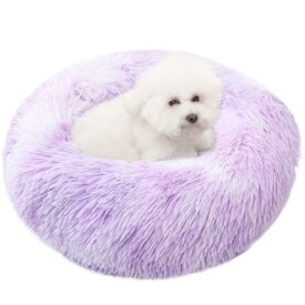 猫 犬 クッション ペットベッド ふわふわ もこもこ ぐっすり眠る 暖かい ドーナツ ラウンド型 可愛い 防寒 寒さ対策 洗える 滑り止め ふかふか猫犬兼用 ソファー 通年 ペット用品