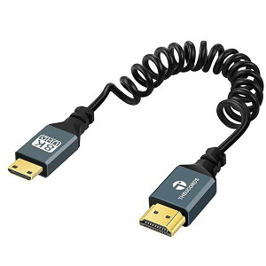 8K Mini HDMI to HDMI �R�C���P�[�u�� �A�����^HDMI to Mini HDMI �I�X-�I�X �X�p�C�����R�[�h 8K@60Hz 4K@120Hz 48Gbps Nikon/Canon DSLR�A�J���R�[�_�[�A�m�[�g�p�\�R���A�^�u��