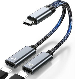 2in1 USB Type C  P[u ^CvC Czϊ PD60W [d [dȂCzg type-c |[g  [d 2 type-c z Xvb^[ DAC HIFI iC҂ iPhon
