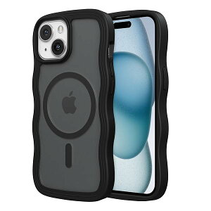 iPhone 14 Plus/iPhone 15 Plus�P�[�X�p,�yMagSafe�Ή��z�L���[�g�ȃE�F�[�u�̔������}�b�g�X�}�z�P�[�X �����p ���̎q�p �j���p iPhone 14 Plus/iPhone 15 Plus�P�[�X,�u���b�N