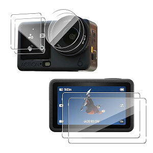 �y2+2+2���zFor DJI Osmo Action 6/6 Pro �K���X�t�B���� | ���C����ʗp+�T�u��ʗp+LED�ی�t�B���� D