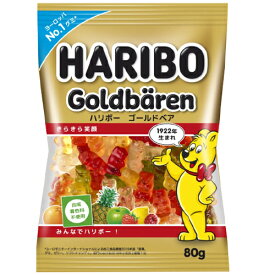 三菱食品　HARIBO　ハリボー　ゴールドベア　グミ　80g×10個　【ゆうパケ】【ポスト投函】【全国送料無料】/ 人工着色料不使用 / 6種類のカラー