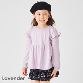 肩 フリル 長袖 Tシャツ | キッズ ベビー 子供 キッズ服 子供服 女の子 ガーリー ガールズ キッズトップス トップス 長袖tシャツ ロンt ロンティー キッズティーシャツ 保育園 新学期 秋服 秋物 綿 コットン 普段使い 25AW 201333009