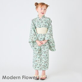 【夏割で3,180円】ワンピース にもなる 浴衣 | キッズ ベビー 子供 子供服 キッズ服 女の子 夏 夏服 夏物 セパレート 2way 3点セット 上下セット キッズ浴衣 子供浴衣 ゆかた 帯 兵児帯 お祭り 夏祭り 花火大会 和服 和装 総柄 花柄 綿 コットン 綿100 簡単 25SS 242337013
