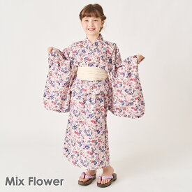 ワンピース にもなる 浴衣 | キッズ ベビー 子供 子供服 キッズ服 女の子 夏 夏服 夏物 セパレート 2way 3点セット 上下セット キッズ浴衣 子供浴衣 ゆかた 帯 兵児帯 お祭り 夏祭り 花火大会 和服 和装 総柄 花柄 綿 コットン 綿100 簡単 25SS 242337013