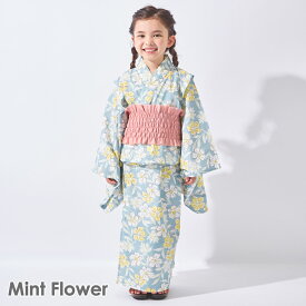 MAX30%OFF 浴衣 キッズ 女の子 子供浴衣 キッズ浴衣 ワンピースにもなる浴衣 セパレート浴衣 2WAY 3点セット 帯 兵児帯 夏祭り 花火大会 お祭り 和服 和装 浴衣ドレス 夏 夏物 総柄 花柄 綿100 コットン 簡単着付け 子供ゆかた 26SS