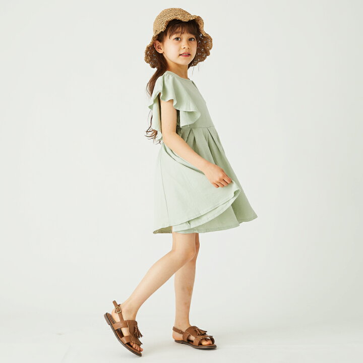 楽天市場】【 SALE 20%OFF】【送料無料】袖フリルワンピース | キッズ 