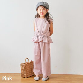 フリル付き セットアップ | キッズ ベビー 子供 子ども こども 子供服 キッズ服 女の子 ガールズ 春 春服 春物 夏 夏物 夏服 春夏 春夏物 ノースリーブ フリル フレアパンツ 保育園 お出かけ チェック ストライプ 花柄 ドット セット 上下セット 24SS