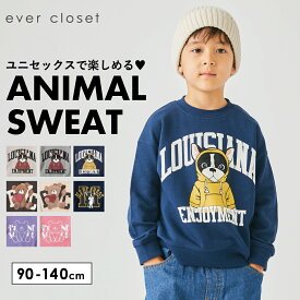 アニマル スウェット | キッズ ベビー 子供 子供服 キッズ服 女の子 男の子 秋 秋冬 秋服 秋物 長袖 トップス トレーナー キッズトレーナー 保育園 綿 コットン 裏毛 スエット アニマル柄 動物柄 プリント オーバーシルエット 25AW 233175011