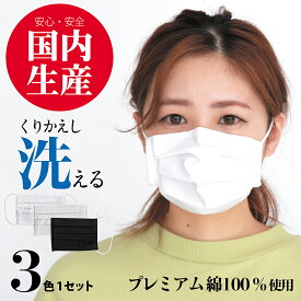 日本製布マスク (3枚1セット)布マスク マスク プリーツ プリーツマスク レギュラーサイズ 大人用 くりかえし 繰り返し 洗える 洗濯 マスク 立体3層 ノーズワイヤー ます 小顔 防塵 花粉 飛沫感染 コットン 綿 手洗い 子ども こども 子供