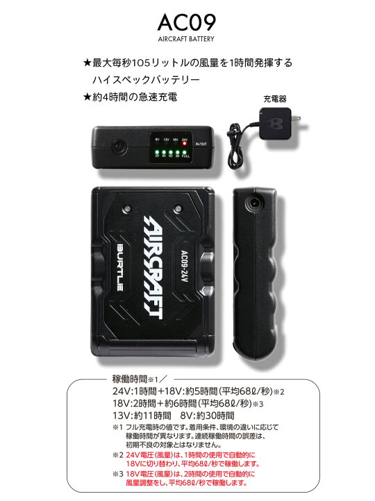 楽天市場】【即日出荷】2025年新作 バートル エアークラフト AC09 AC09 