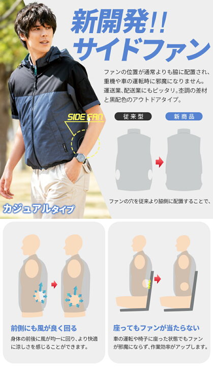 楽天市場】空調服® ジーベック XE98026 SS～LL 半袖ブルゾン 服のみ 