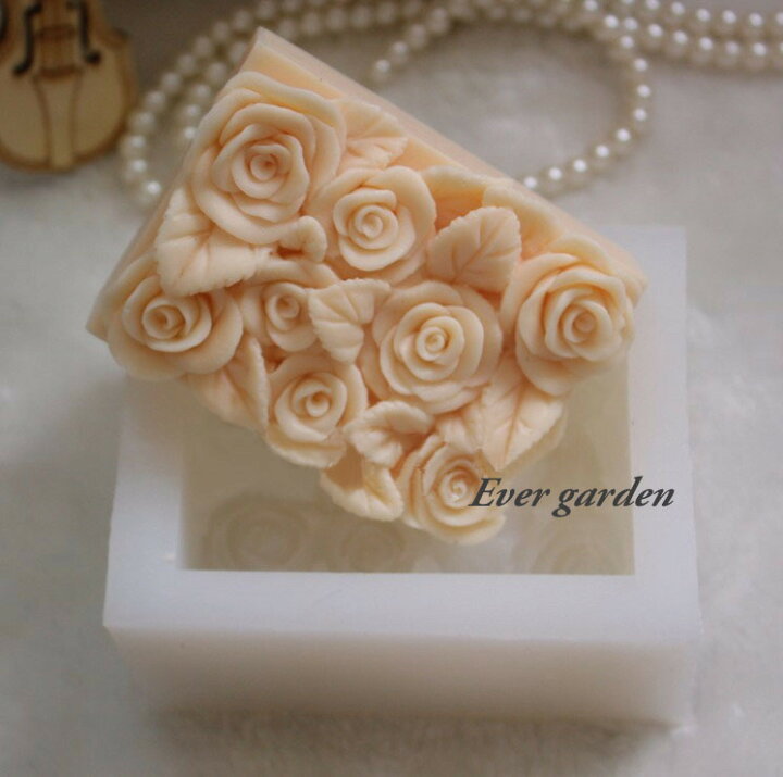 楽天市場 たくさんの バラ 長方形 薔薇 花 シリコンモールド レジン アロマハイストーン 手作り 石鹸 樹脂 粘土 レジン シリコン モールド シリコン 型 抜き型 キット 道具 かわいい モールド 雑貨 セール ハンドメイド専門店エバーガーデン