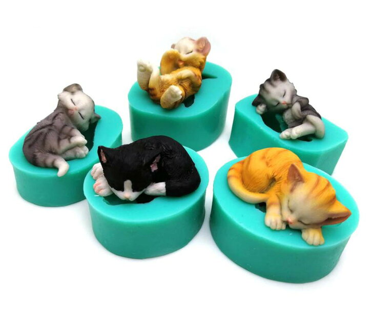 楽天市場 猫 5匹セット ネコ 動物 シリコンモールド レジン アロマストーン アロマワックスバー アロマワックスサシェ 手作り 石鹸 キャンドル 樹脂 粘土 オルゴナイト 型 抜き型 ハンドメイド専門店エバーガーデン