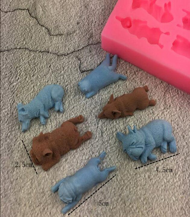 シリコンモールド 犬 イヌ 動物 レジン アロマストーン 手作り 石鹸 キャンドル 樹脂 粘土 オルゴナイト 型 抜き型 6種類 売れ筋商品
