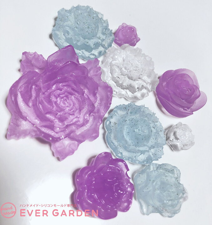 楽天市場 バラ 花 21個 シリコンモールド レジン アロマストーン 手作り 石鹸 キャンドル 樹脂 粘土 オルゴナイト 型 抜き型 立体 薔薇 ハンドメイド専門店エバーガーデン