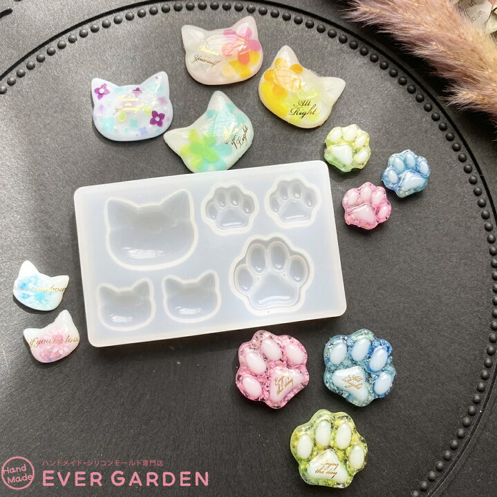 楽天市場】猫 ネコ シリコンモールド 5種類 レジン アクセサリー 