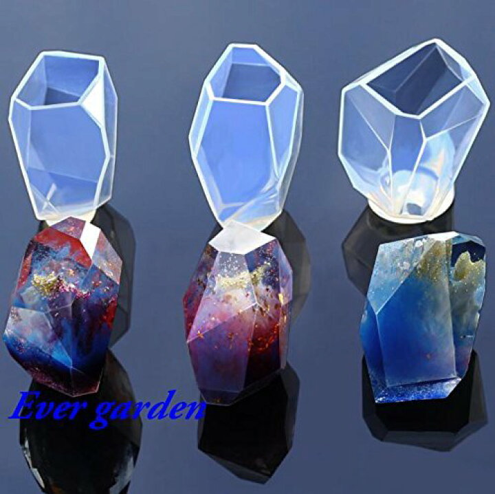 楽天市場 宝石 鉱石 鉱物 3個セット シリコンモールド レジン アクセサリー オルゴナイト パーツ 作成 Uvレジン エポキシ樹脂 樹脂粘土 型 抜き型 キット 道具 アロマワックスバー ローソク 土台 手芸 オルゴナイト 型 シリコン 型 ハンドメイド専門店エバーガーデン