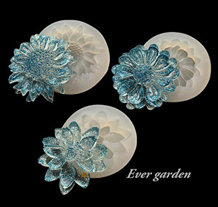 楽天市場】【980→780円】花 3個セット レジン シリコンモールド 