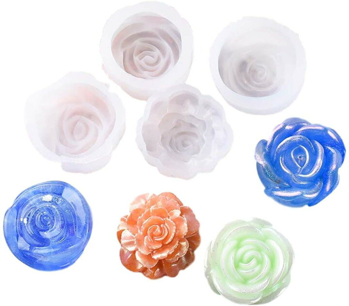 Fineinno 立体 4セット Diy Uvレジン型 エポキシ樹脂 シリコンモールド バラ モールド 立体の花 花 透明 最大66 オフ 立体の花