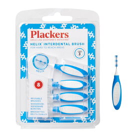 Plackers タフスパイラル 歯間ブラシ 0.6mm 8本 SSSS/4S 歯垢除去 歯周病予防 リーチ、GUM、小林製薬、ライオンのユーザーにもおすすめ