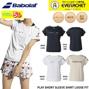�y�ŒZ�o�ׁz�o�{�� BABOLAT �E�G�A �E�F�A PLAY SHORT SLEEVE SHIRT LOOSE FIT BWP6524 �o�h�~���g���E�e�j�X 2026SS �V���c B-5