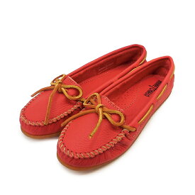 【5％OFFクーポン】 ミネトンカ MINNETONKA モカシン レディース BOAT MOC ボートモック Red 617R リボン シューズ おしゃれ 人気 かわいい お出かけ 通学 通勤 10代 20代 30代 40代