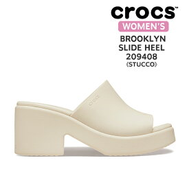 【楽天スーパーSALE 5％OFFクーポン】 クロックス crocs ブルックリン スライド ヒール サンダル レディース 209408 BROOKLYN SLIDE HEEL BLACK STUCCO ブラック スタッコ ホワイト 黒 白 ライトライド フォームテクノロジー ヒールサンダル 軽量 軽い 厚底 7.5cm 人気