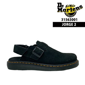 Dr.martens ドクターマーチン サンダル メンズ JORGE 2 ジョージ 2 イエローステッチ スリングバック サボ バックストラップ エアウェア 31563001 BLACK ブラック 黒 本革 レザー スエード 人気 モデル