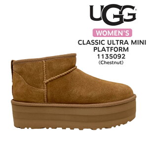 アグ UGG ブーツ レディース 1135092 CLASSIC ULTRA MINI PLATFORM クラシック ウルトラ ミニ プラットフォーム ショートブーツ CHESTNUT BLACK チェスナット ブラック ブラウン スエード ムートン EVA ラバー