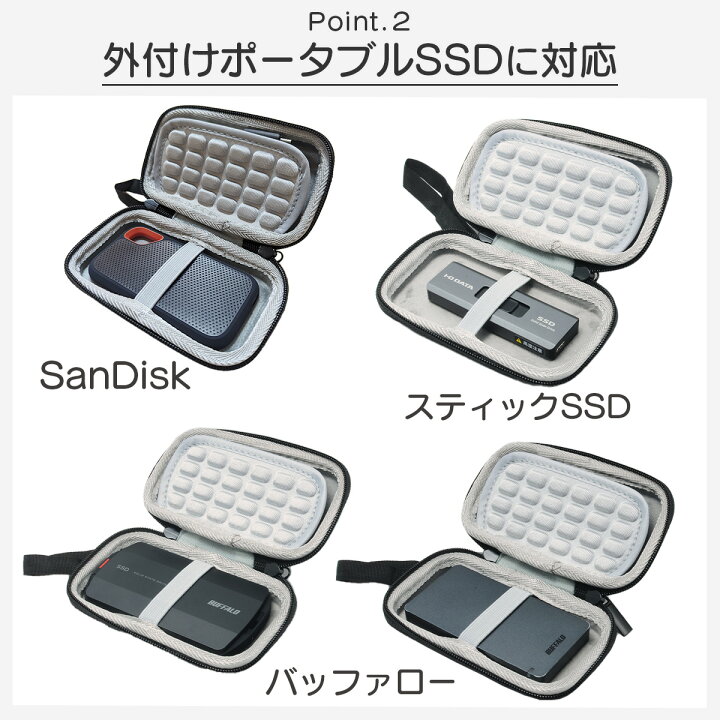 楽天市場】＼楽天1位／ SSD収納ケース 耐衝撃 外付けSSD ポータブルSSD 