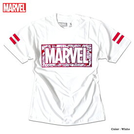 【クロネコゆうパケット便で送料無料】マーベル Tシャツ メンズ 半袖 ボックスロゴ 箔 プリント MARVEL アメコミ レディース tシャツ グッズ アニメ キャラクター 白 ホワイト アイアンマン ユニセックス 誕生日プレゼント 白T ダンス ペアルック