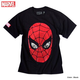 【クロネコゆうパケット便で送料無料】MARVEL マーベル Tシャツ メンズ スパイダーマン tシャツ キャラクター プリント 半袖 アメコミ レディース アベンジャーズ 黒 ブラック ペアルック ダンス ストリート ユニセックス 誕生日プレゼント