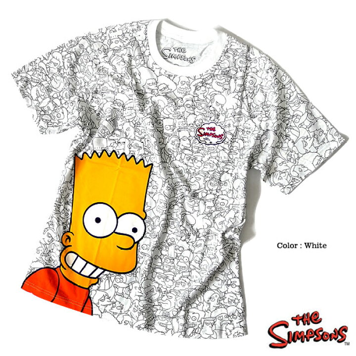 楽天市場 シンプソンズ ｔシャツ メンズ 総柄 黄色 イエロー 半袖 The Simpsons キャラクター グッズ 派手 ザシンプソンズ アメコミ Eversoul Plus 公式 メンズ通販