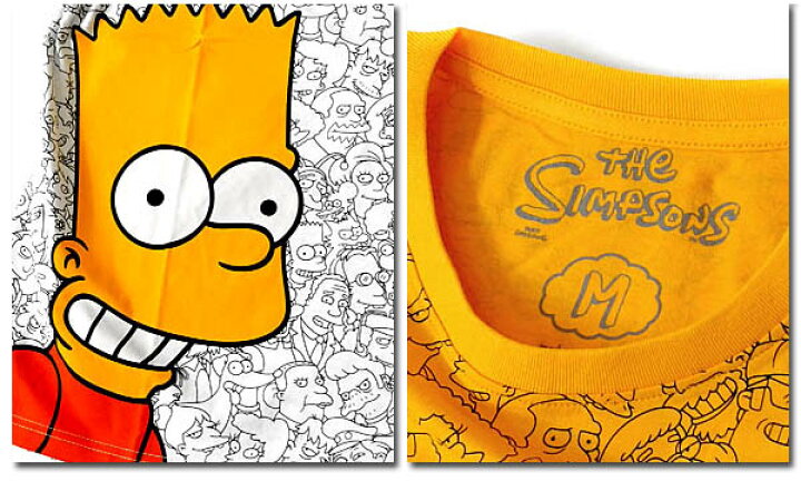 楽天市場 シンプソンズ ｔシャツ メンズ 総柄 黄色 イエロー 半袖 The Simpsons キャラクター グッズ 派手 ザシンプソンズ アメコミ Eversoul Plus 公式 メンズ通販
